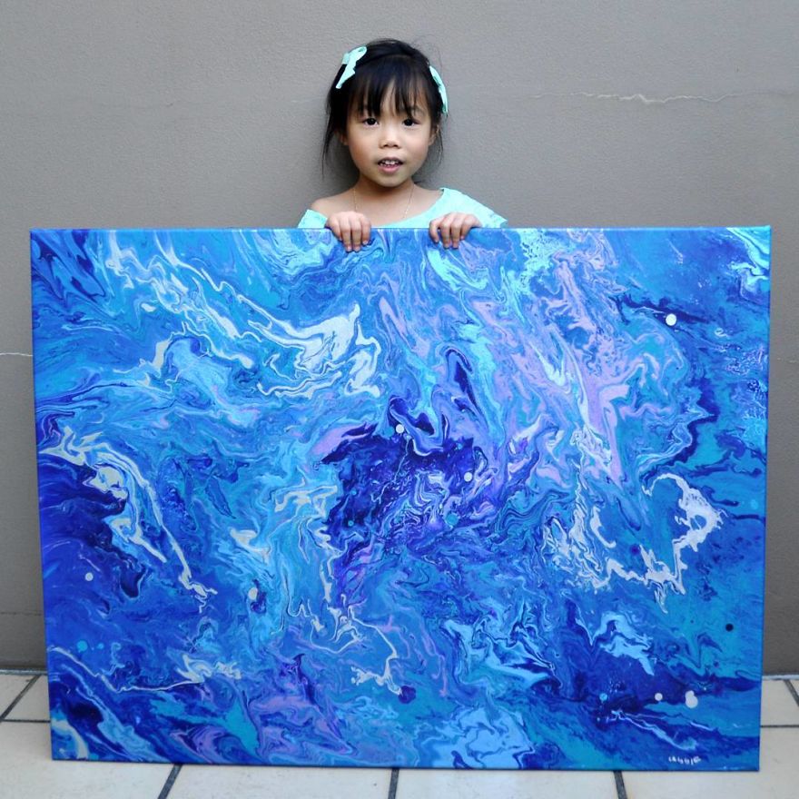 5-Year-Old Has Donated Over $750 To Charity By Painting Galaxies