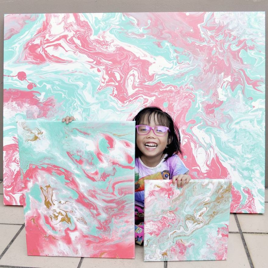 5-Year-Old Has Donated Over $750 To Charity By Painting Galaxies