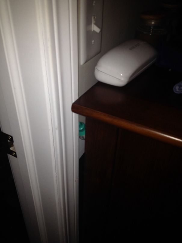 Asked My Wife Where My Eye Drops Were. She Responded "In The Bedroom On The Tv Stand Under The Lightswitch Slightly Trapped Between The Wall"