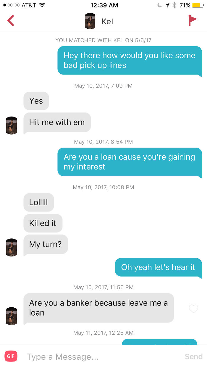 woman rejecting a man with a pun 