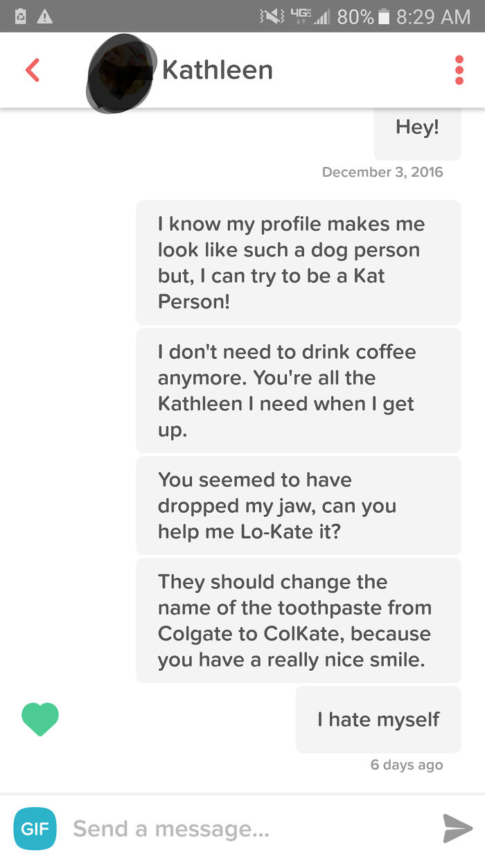 man flirting with woman using her name as a cat pun 