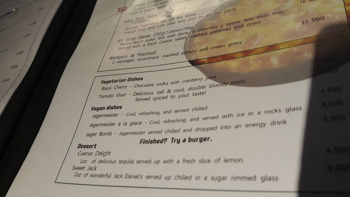 This Bar's Vegetarian Options Are Just Drinks