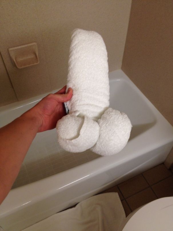My Hotel Tried To Fold Their Towels All Fancy Like