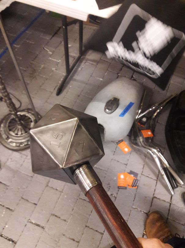 Removable And Rollable D20 Mace From The Punk Rock Flea Market In Seattle