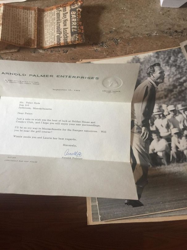 Grandpa Bought An Old Trunk At The Flea Market In South Florida, Inside He Found Signed Letters, Pictures And More Of The Late Great Arnold Palmer. He Paid $5.00 For The Old Trunk