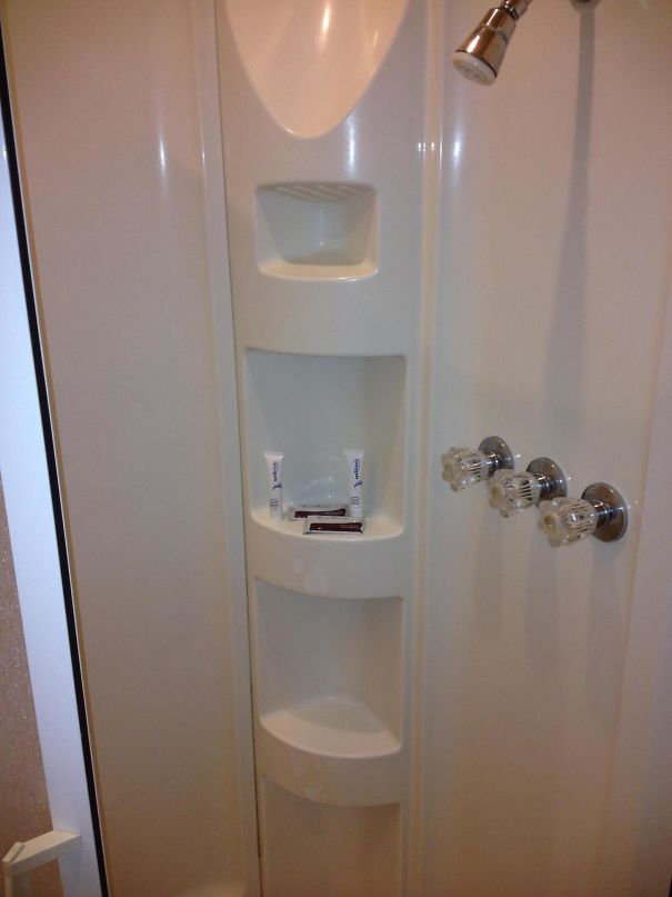 The Corner Panel In My Hotel Shower Was Installed Upside Down