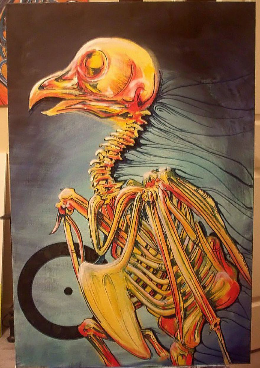 Acrylic On Canvas With A Help Of A Hairdryer