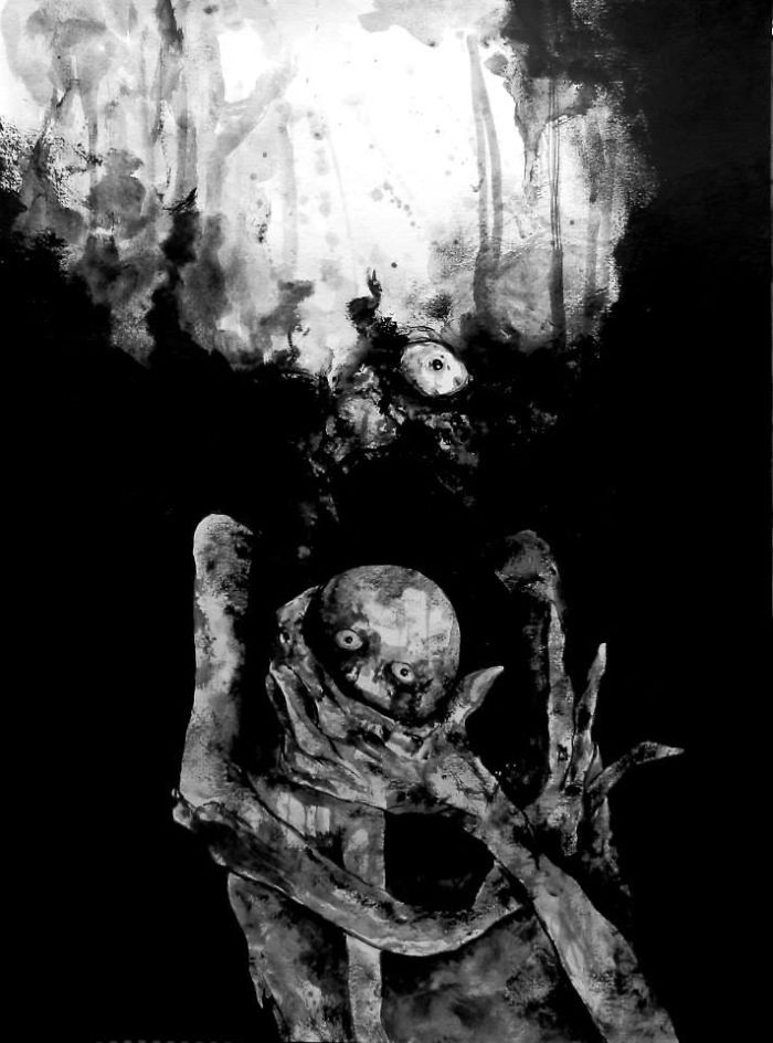 The Artist Who Paint Nightmares With His Own Blood -maxime André Taccardi