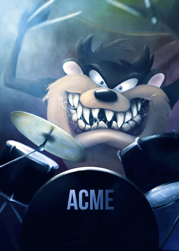 Taz The Tasmanian Devil As A Drummer