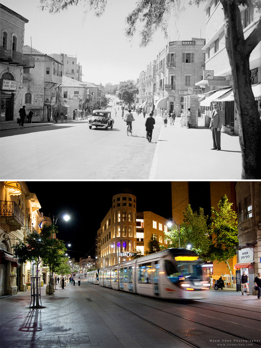 A Scene From Jaffa Road: Jerusalem's Main Street, Used To Be The Leading Route Between The Old City Of The Jerusalem To The Port City Of Jaffa. Today It's Lined Up With Shops And Restaurants