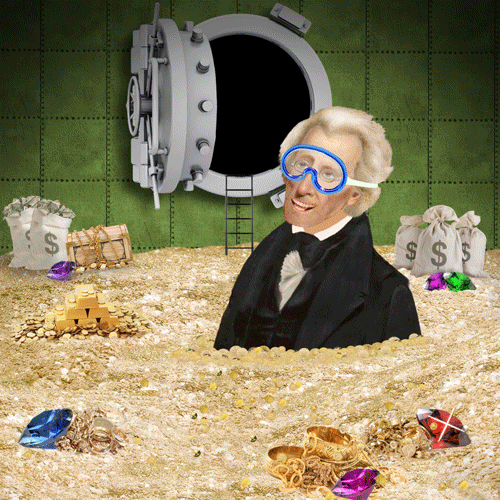 #7 - Andrew Jackson. Although His Memoir Claims He "Never Watched Ducktales," Andrew Jackson Was Known For Swimming Daily In His Money Vault