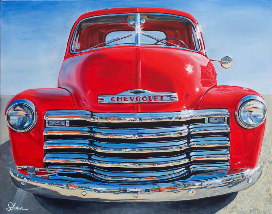 Artist Mixes Realism With Abstraction In Vehicle Paintings Artist Mixes Realism With Abstraction In Vehicle Paintings