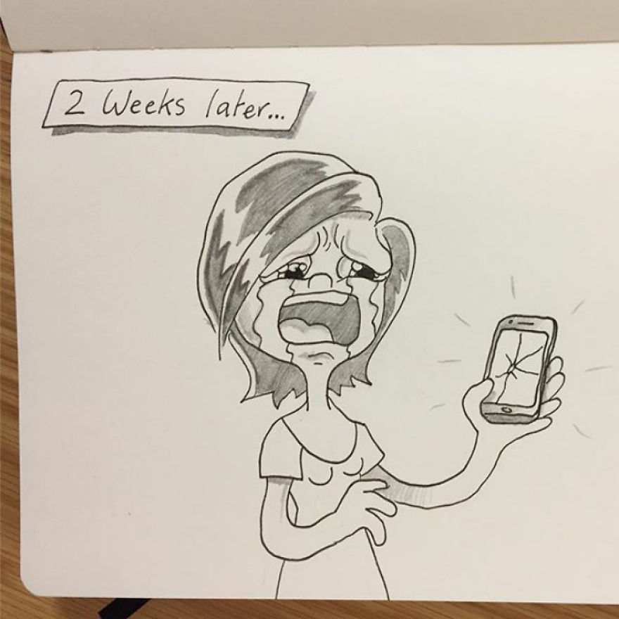 Literally 2 Weeks After Dropping Her Phone And Cracking The Screen It's Happened Again. This Time Poppy Got Hold Of It And Innocently Threw It