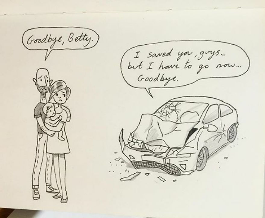 Recently The 3 Of Us Were Involved In A Nasty Car Crash. Betty, Our Honda Civic, Protected Us And Made Sure None Of Us Were Hurt, But She Was Too Damaged To Salvage