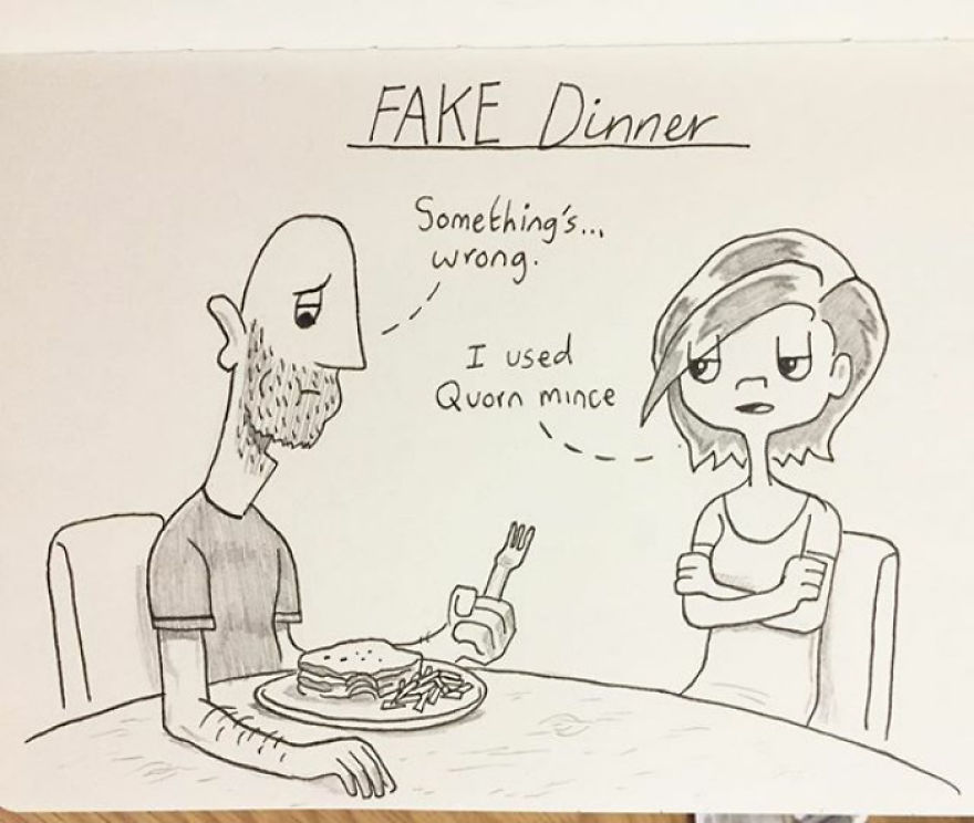 Kellie Cooks A Superb Lasagne, But Last Night It Tasted Wrong. It Didn't Taste Of Anything Actually. Half Way Through She Revealed We'd Only Had Quorn Mince In The House And She'd Hoped I Wouldn't Notice