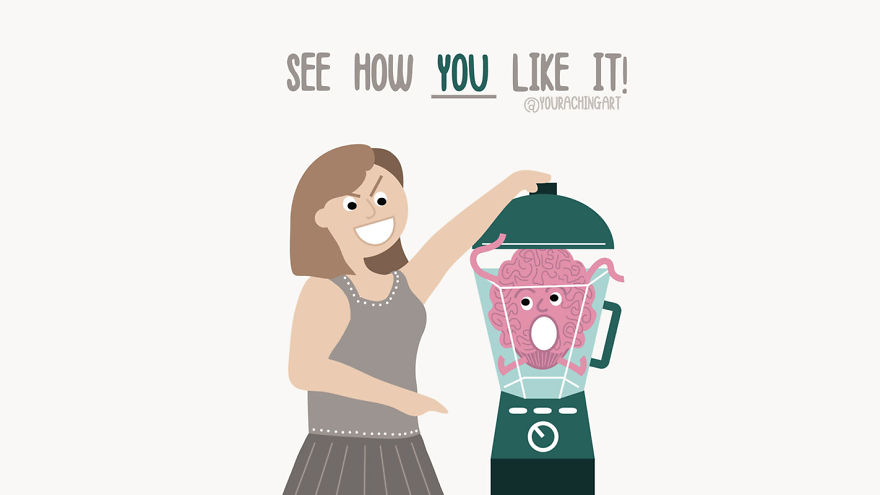 I Make Light-hearted Illustrations Showing How It Feels To Live With Chronic Fatigue, Chronic Migraine And Anxiety