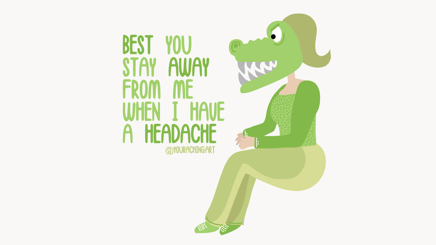 I Make Light-hearted Illustrations Showing How It Feels To Live With Chronic Fatigue, Chronic Migraine And Anxiety