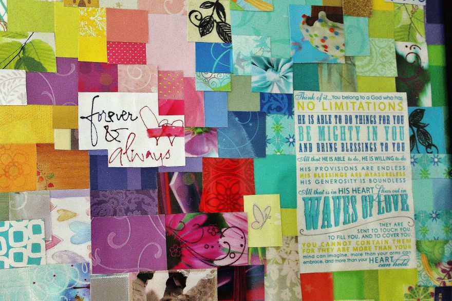 I Cut Up All Our Wedding Cards And Turned Them Into Art For Our Home