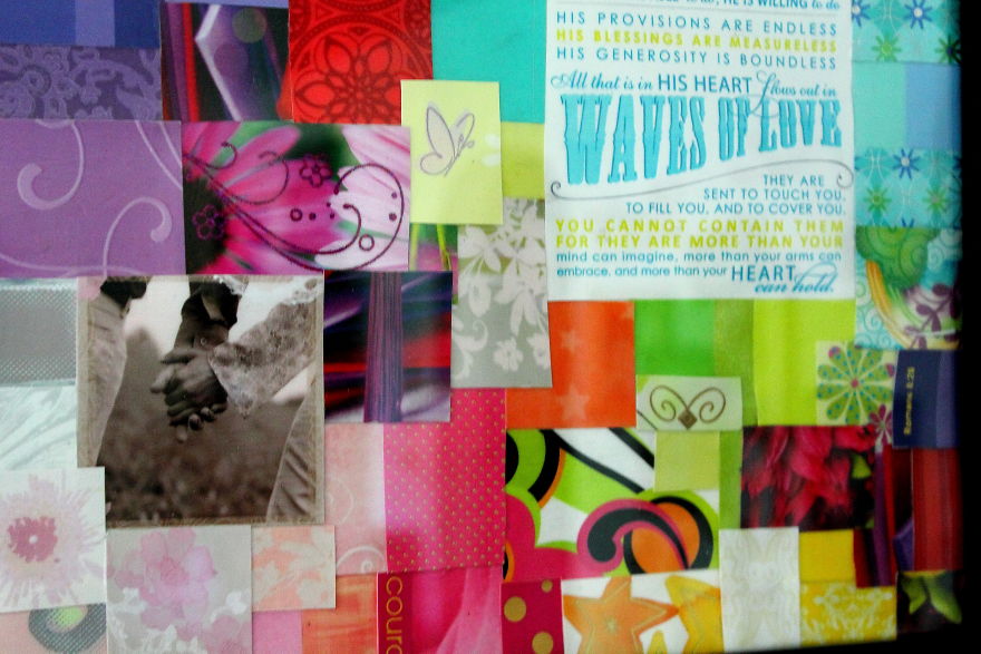 I Cut Up All Our Wedding Cards And Turned Them Into Art For Our Home I Cut Up All Our Wedding Cards And Turned Them Into Art For Our Home