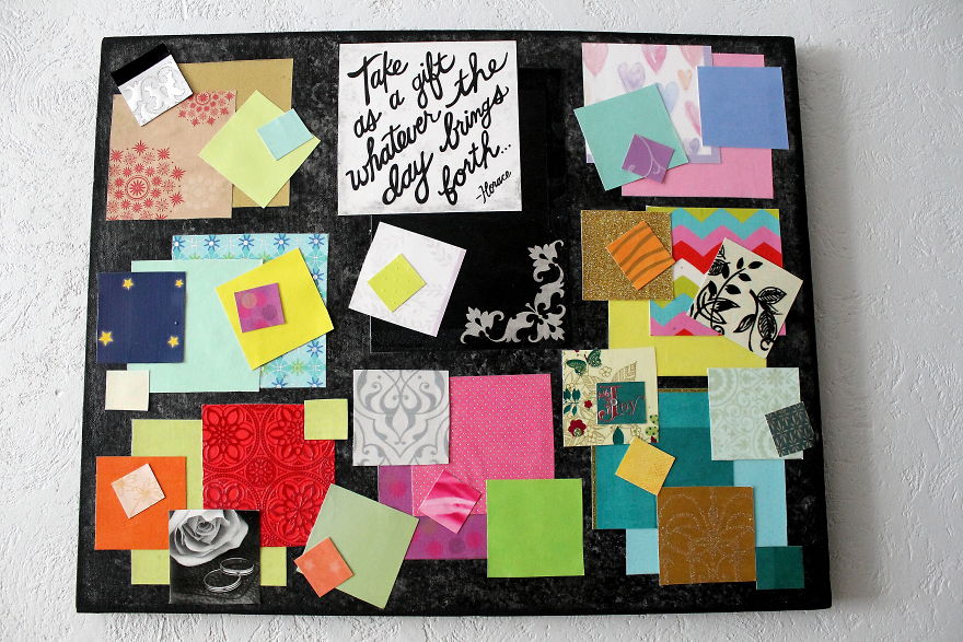 I Cut Up All Our Wedding Cards And Turned Them Into Art For Our Home I Cut Up All Our Wedding Cards And Turned Them Into Art For Our Home