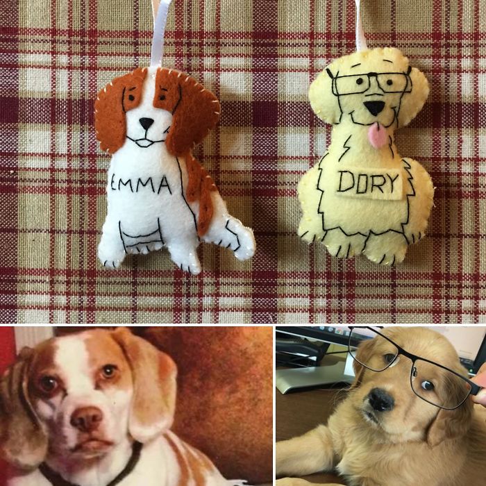 I Make Felt Ornaments And Keychains Designed To Look Like Your Dogs.