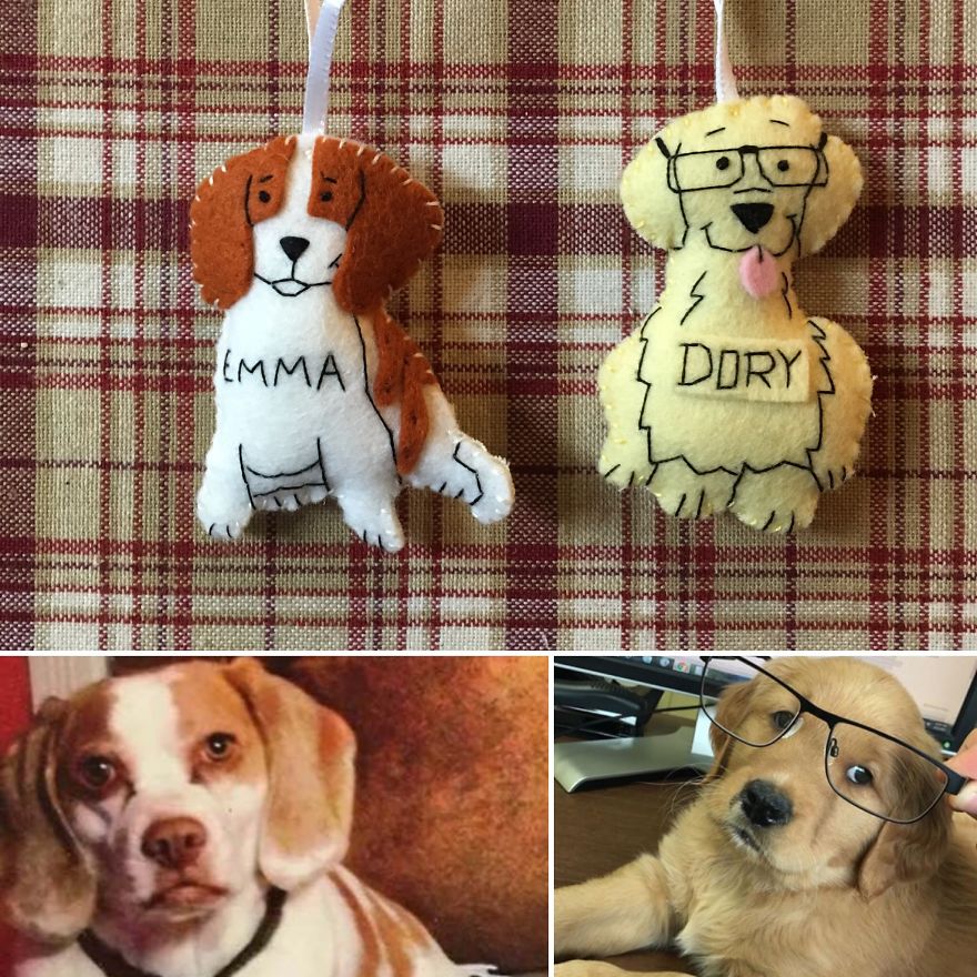 I Make Felt Ornaments And Keychains Designed To Look Like Your Dogs.