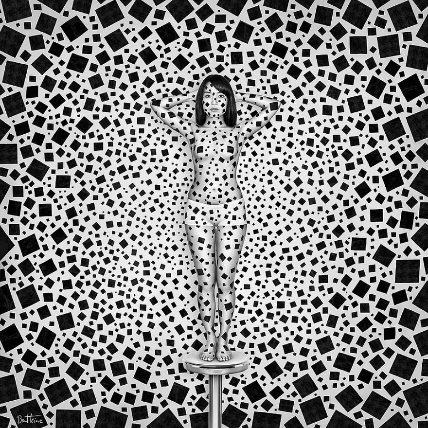 Model Disappearing In Live Paintings