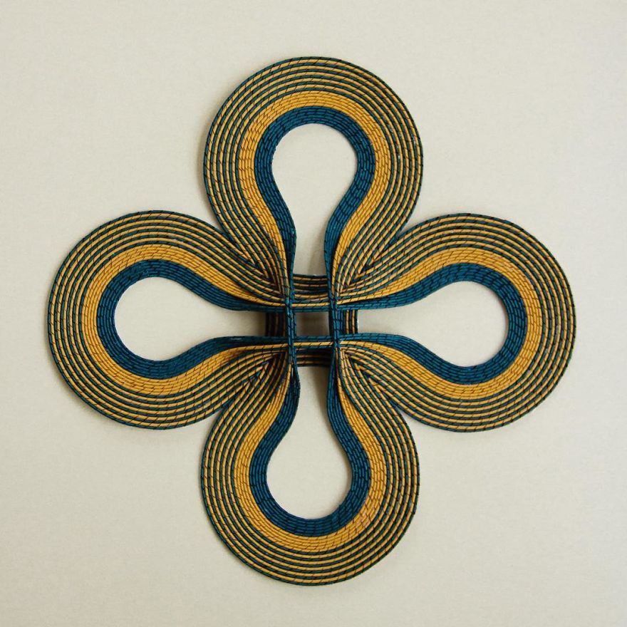 Geometric 3d Paper Tapestries Made With Curled Paper Strips