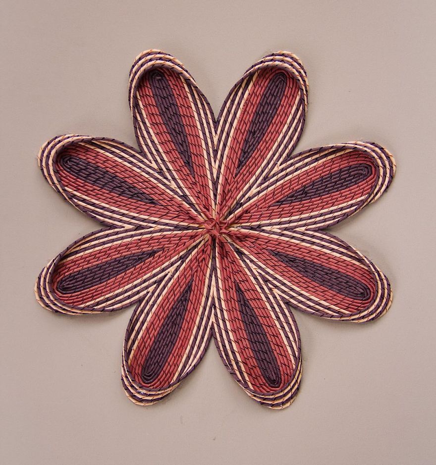 Geometric 3d Paper Tapestries Made With Curled Paper Strips