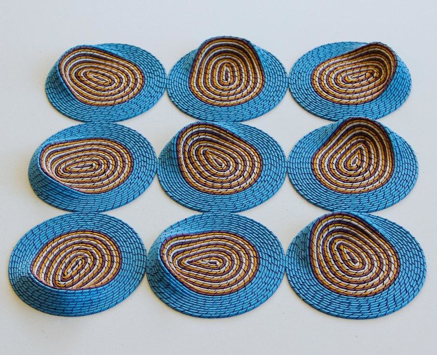 Geometric 3d Paper Tapestries Made With Curled Paper Strips