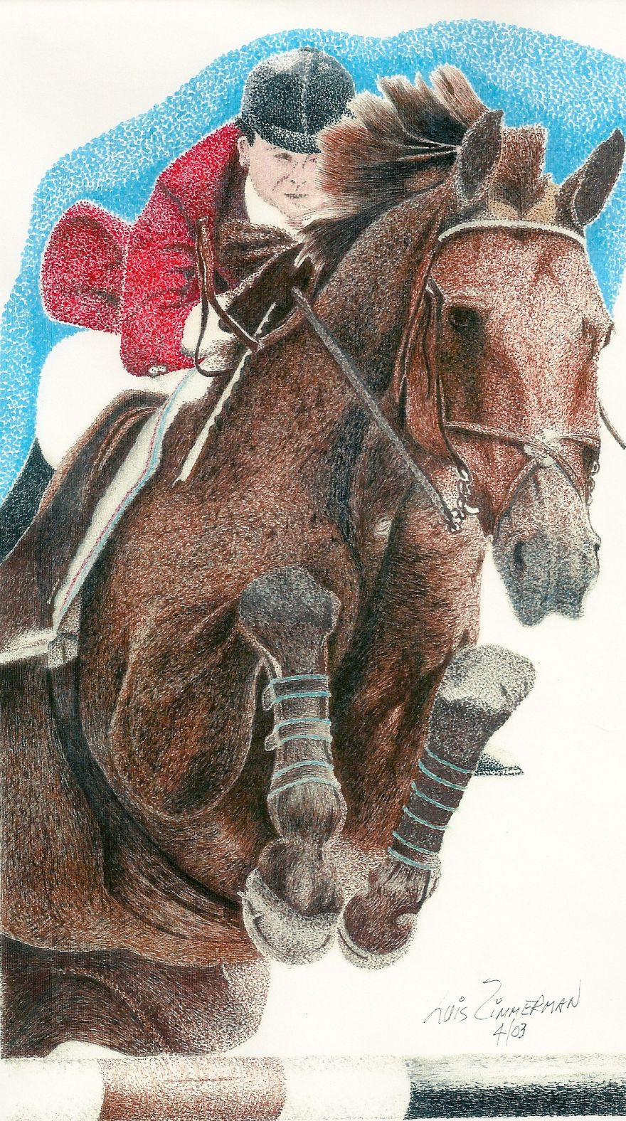 Going For The Winn! Done In Pointillism A Little Over 4 Years Ago. Lots Of Tiny Dots All Put Together And This Is What Came Up! - Www.luzimmscratchart.com