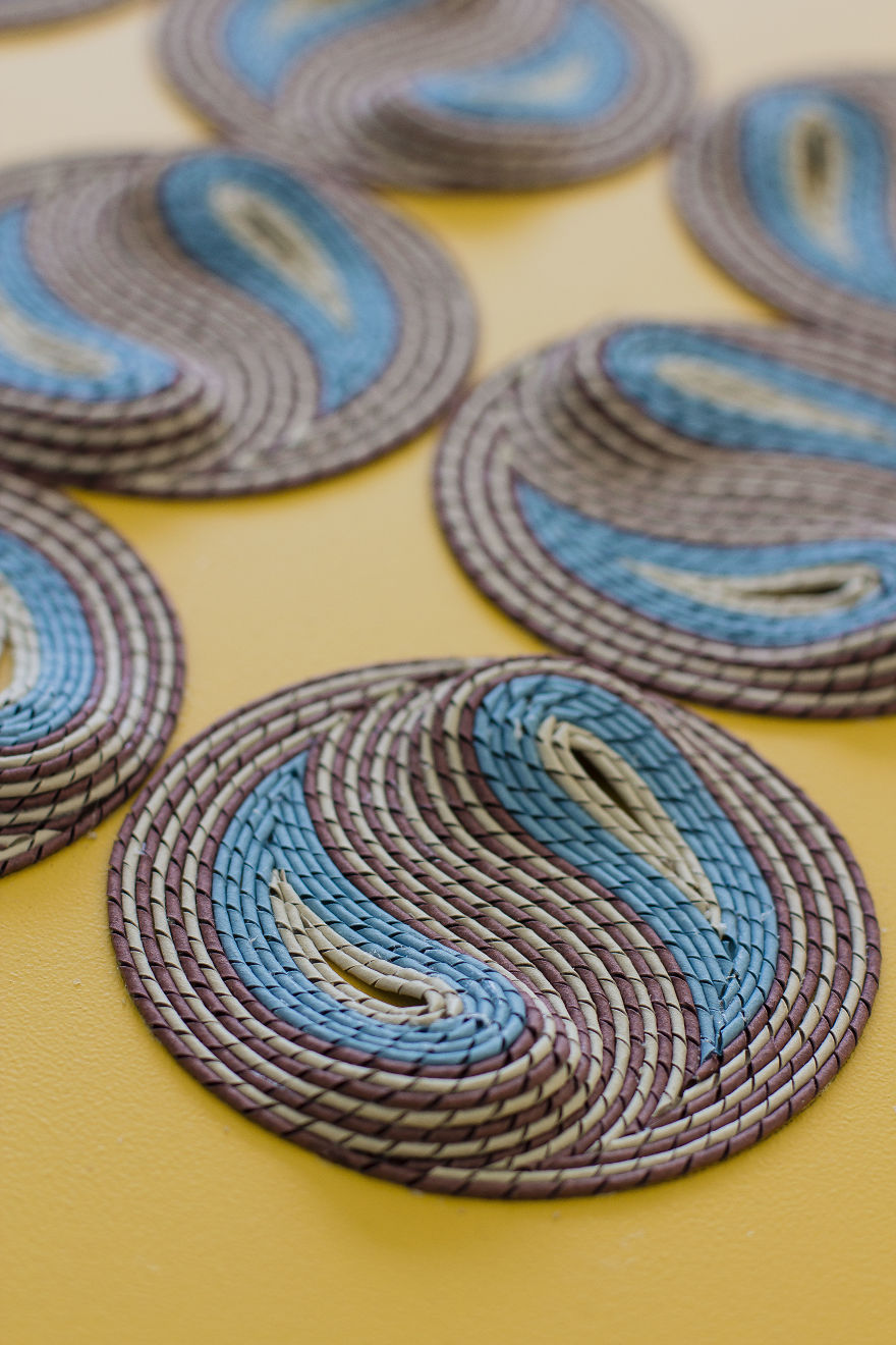 Geometric 3d Paper Tapestries Made With Curled Paper Strips