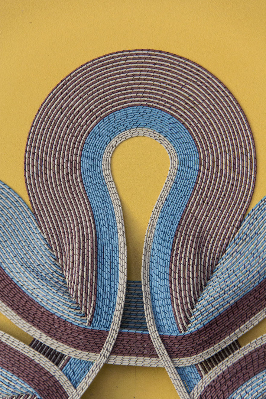 Geometric 3d Paper Tapestries Made With Curled Paper Strips