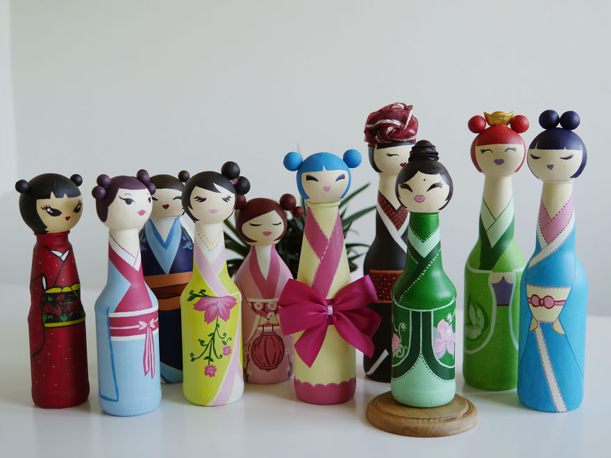 I Collected Glass Bottles And Ended Up Creating Japanese Dolls I Collected Glass Bottles And Ended Up Creating Japanese Dolls