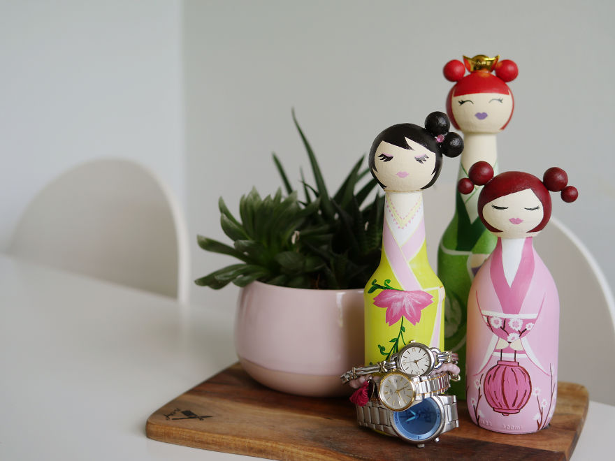I Collected Glass Bottles And Ended Up Creating Japanese Dolls I Collected Glass Bottles And Ended Up Creating Japanese Dolls