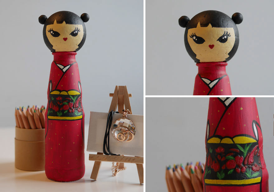 I Collected Glass Bottles And Ended Up Creating Japanese Dolls I Collected Glass Bottles And Ended Up Creating Japanese Dolls