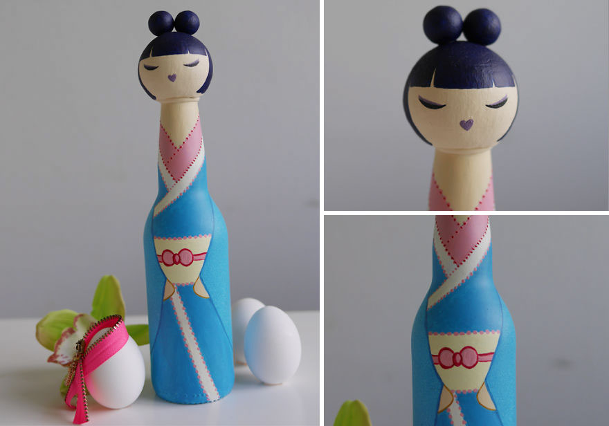 I Collected Glass Bottles And Ended Up Creating Japanese Dolls I Collected Glass Bottles And Ended Up Creating Japanese Dolls