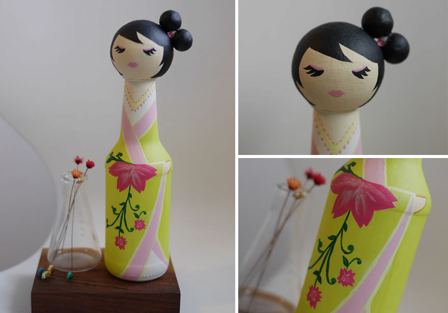 I Collected Glass Bottles And Ended Up Creating Japanese Dolls I Collected Glass Bottles And Ended Up Creating Japanese Dolls
