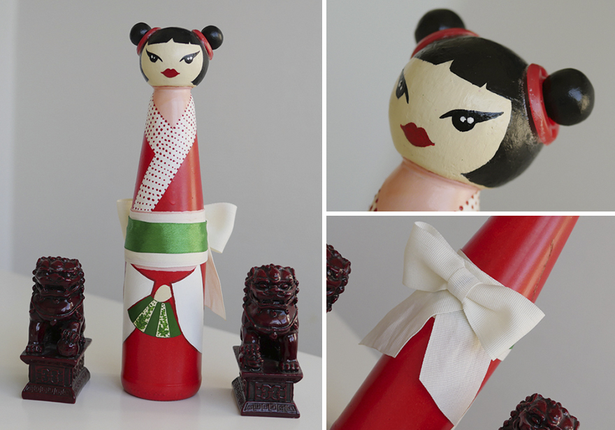 I Collected Glass Bottles And Ended Up Creating Japanese Dolls