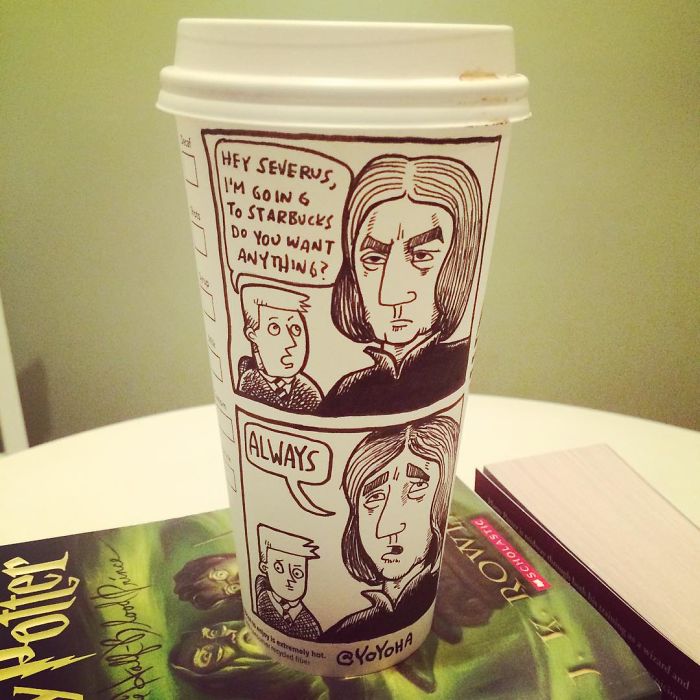 I Draw Cartoons Every Day, Sometimes On Coffee Cups