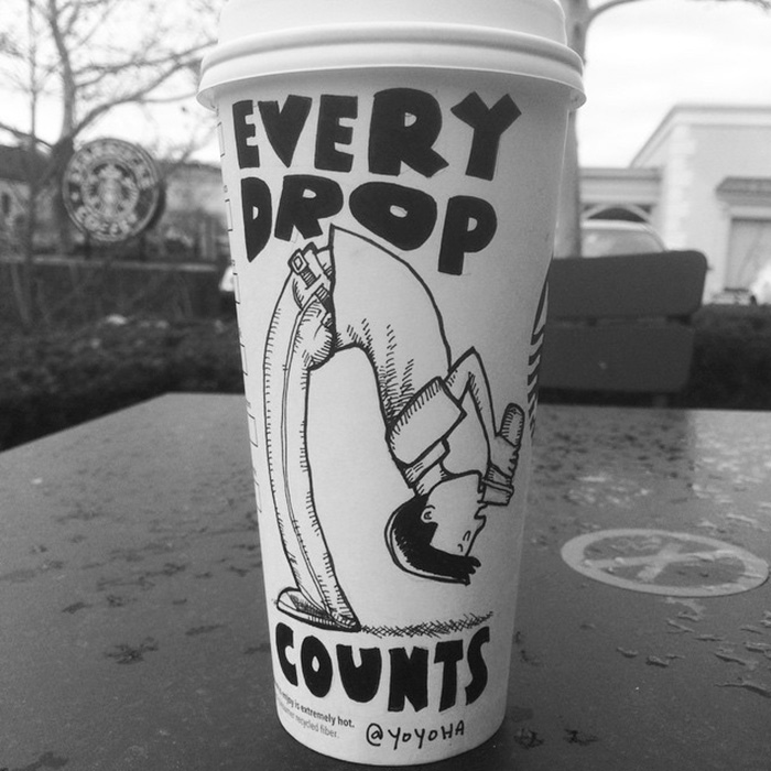 I Draw Cartoons Every Day, Sometimes On Coffee Cups