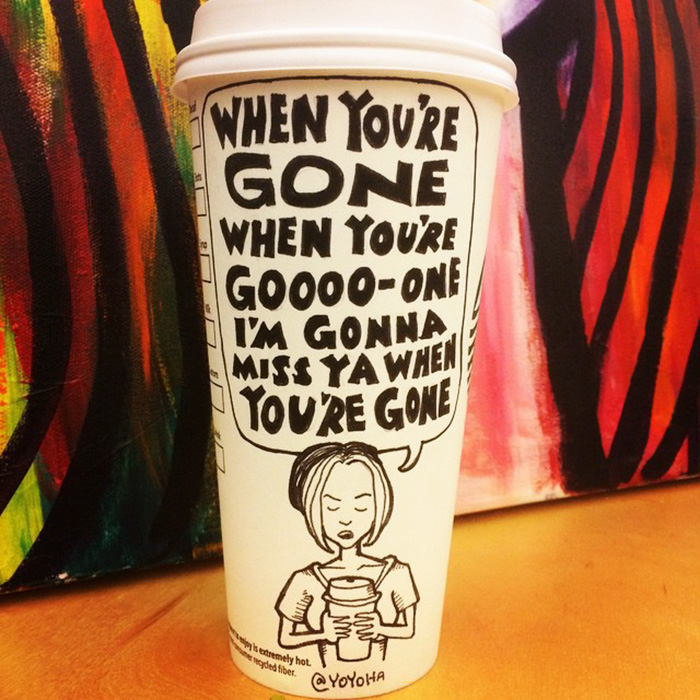 I Draw Cartoons Every Day, Sometimes On Coffee Cups