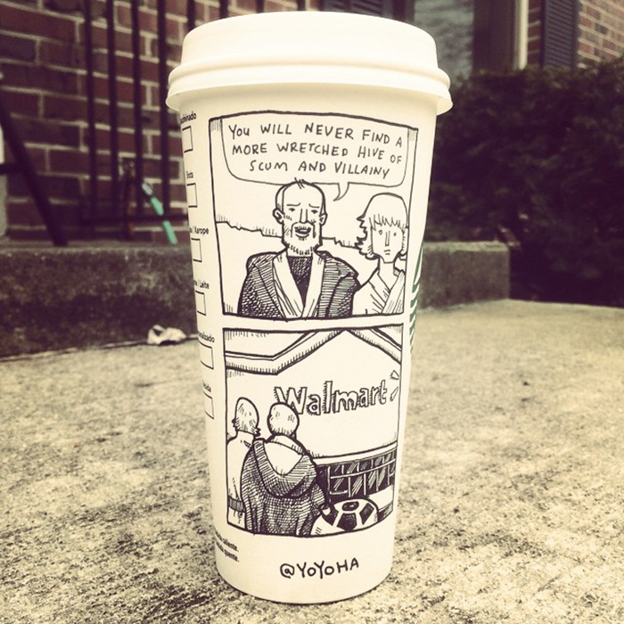 I Draw Cartoons Every Day, Sometimes On Coffee Cups