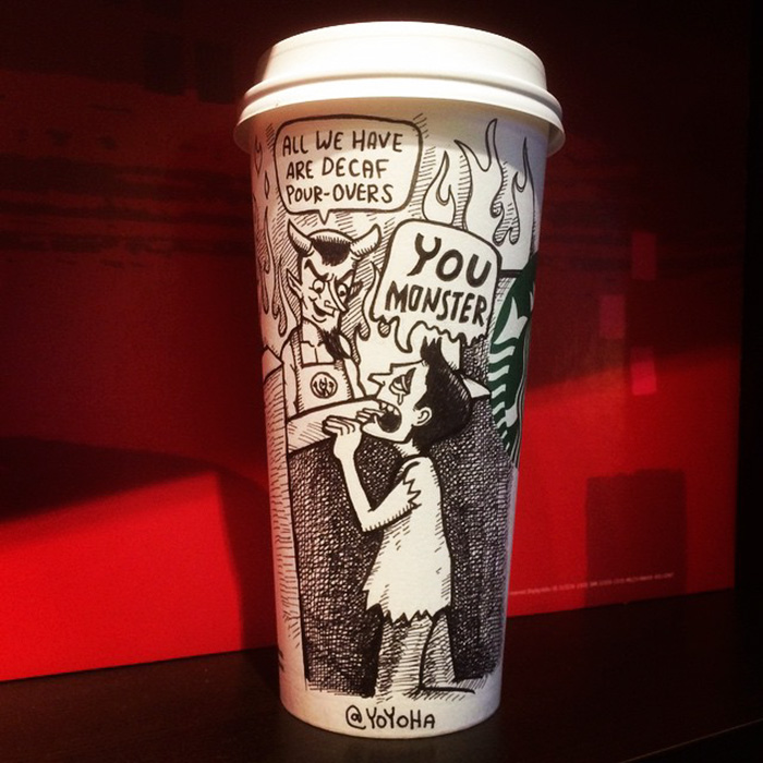 I Draw Cartoons Every Day, Sometimes On Coffee Cups