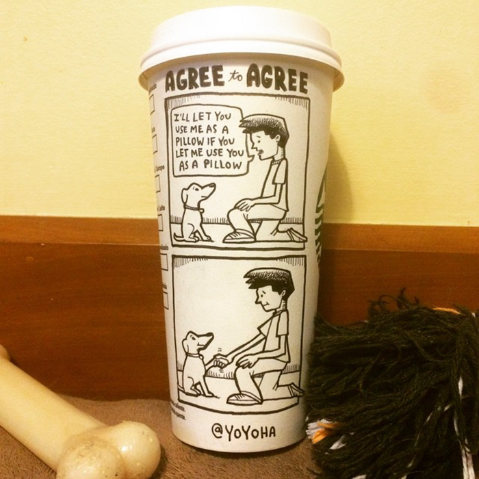 I Draw Cartoons Every Day, Sometimes On Coffee Cups