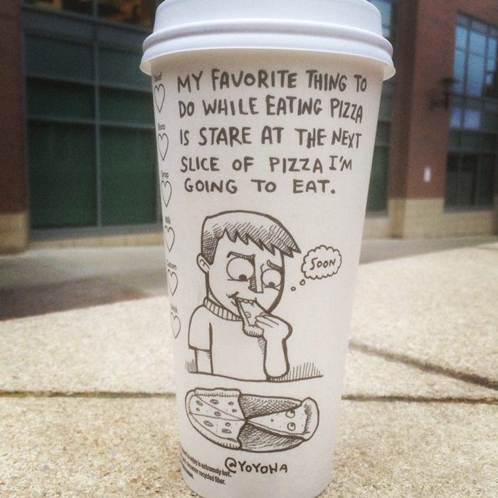 I Draw Cartoons Every Day, Sometimes On Coffee Cups