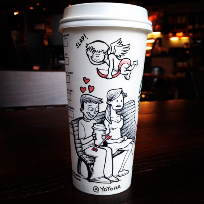 I Draw Cartoons Every Day, Sometimes On Coffee Cups