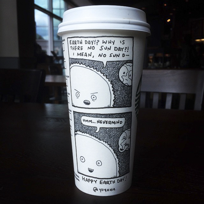 I Draw Cartoons Every Day, Sometimes On Coffee Cups