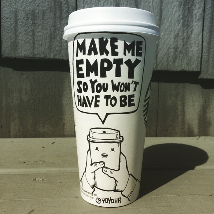 I Draw Cartoons Every Day, Sometimes On Coffee Cups