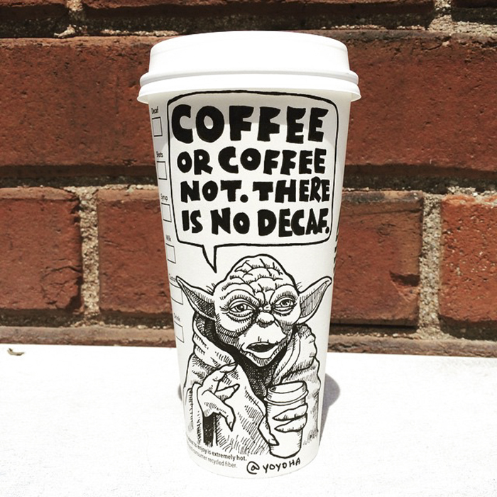 I Draw Cartoons Every Day, Sometimes On Coffee Cups